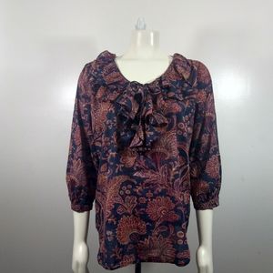 Lauren Ralph Lauren Blue & Red Blouse